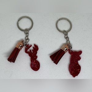 His + Hers Deer Head Keychains